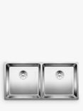 BLANCO Andano 400/400IF 2 Bowl Inset Kitchen Sink, Stainless Steel