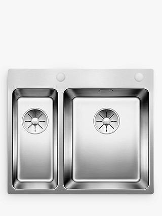 Blanco Andano 340/180IFA 1.5 Inset Kitchen Sink with Right Hand Bowl, Stainless Steel