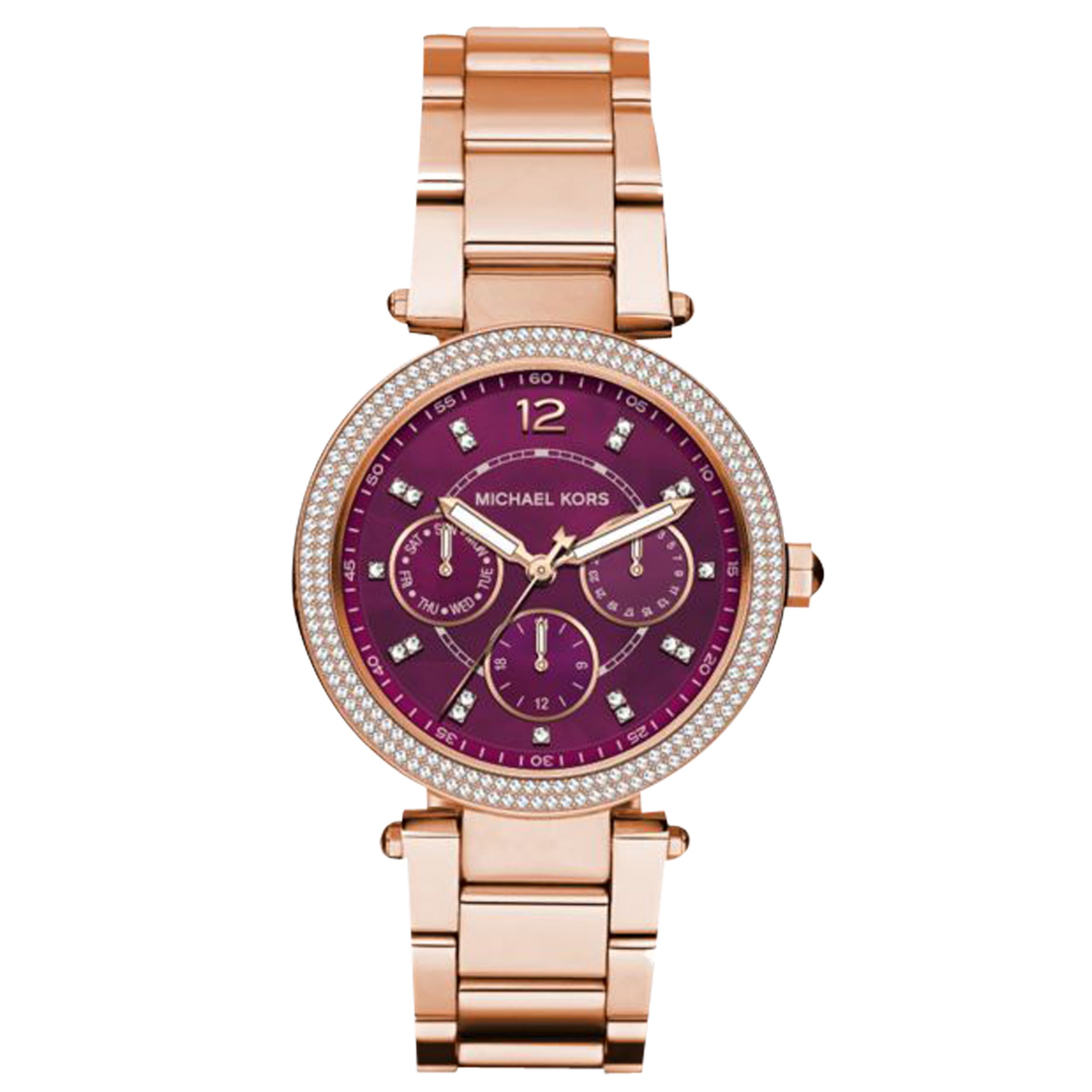 michael kors women's chronograph parker rose gold watch