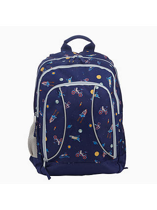 John Lewis Space Print School Backpack, Navy