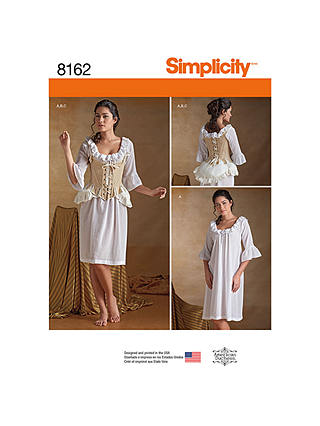 Simplicity Women's Undergarments Costume Sewing Pattern, 8162, H5