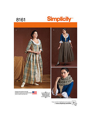 Simplicity Women's Dress Costume Sewing Pattern, 8161, H5