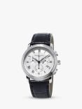 Frederique Constant FC-292MC4P6 Men's Classics Chronograph Date Leather Strap Watch, Black/Silver