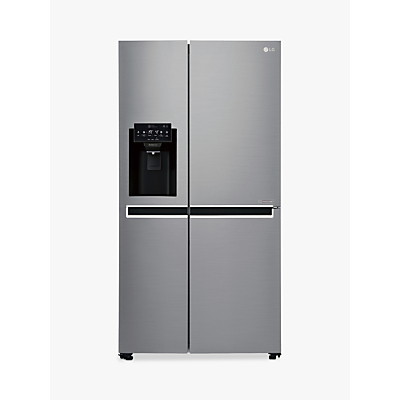 LG GSL761PZXV American Style Fridge Freezer, A+ Energy Rating, 90cm Wide, Non-Plumbed Water and Ice Dispenser, Shiny Steel