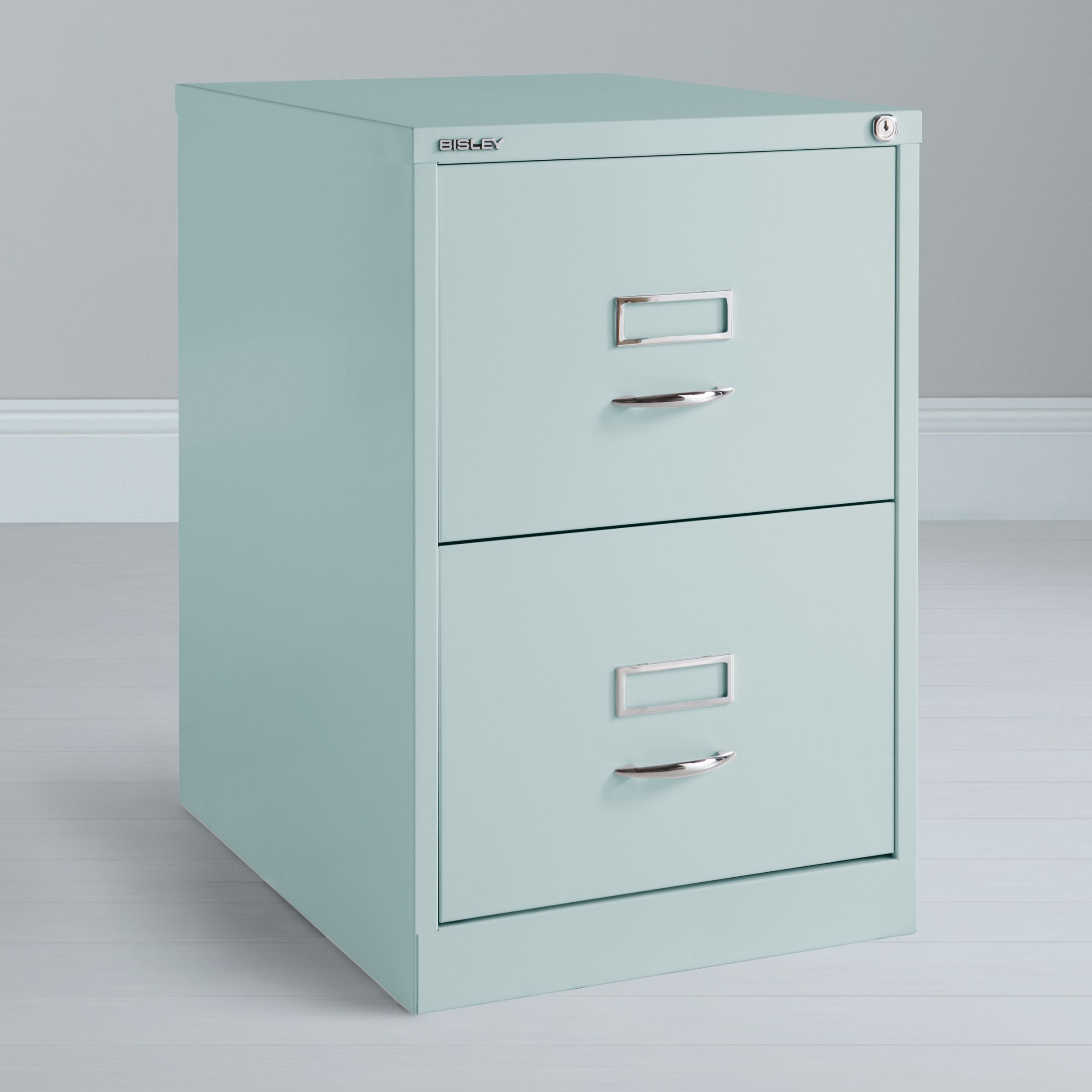 Bisley 2 Drawer Filing Cabinet | Duck Egg at John Lewis