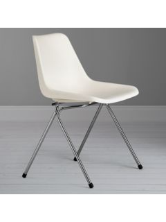 Robin Day Polypropylene Side Chair, White/Chrome