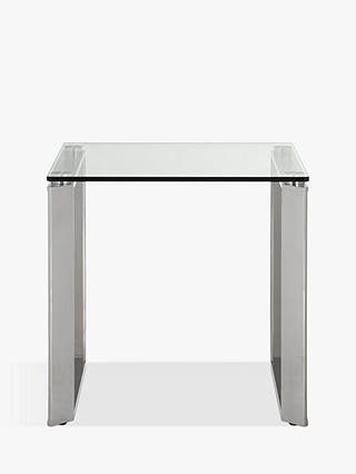 John Lewis & Partners Tropez Side Table, Clear/Steel