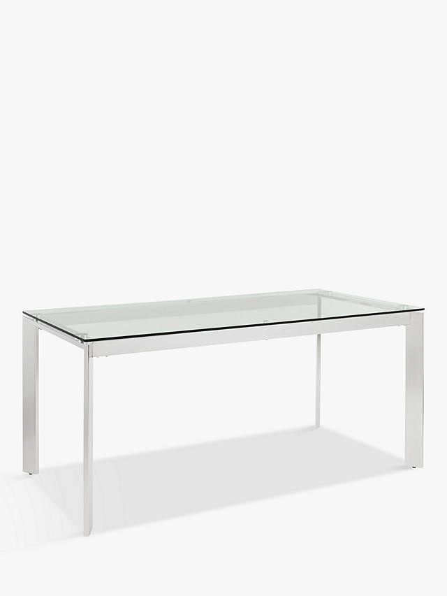 John Lewis Partners Tropez 6 Seater, Glass And Stainless Dining Table For 6