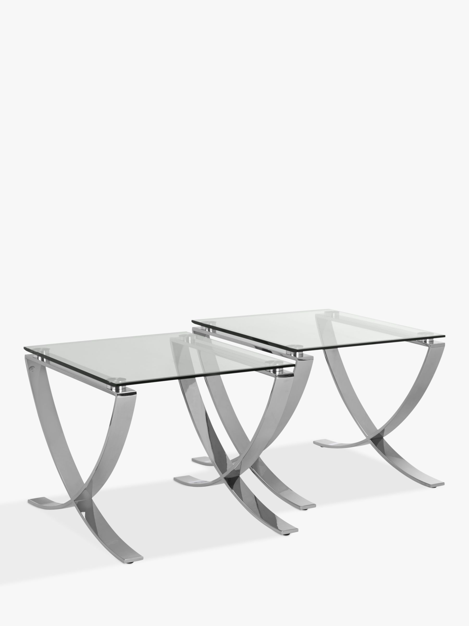 Photo of John lewis moritz side tables set of 2 clear/polished steel