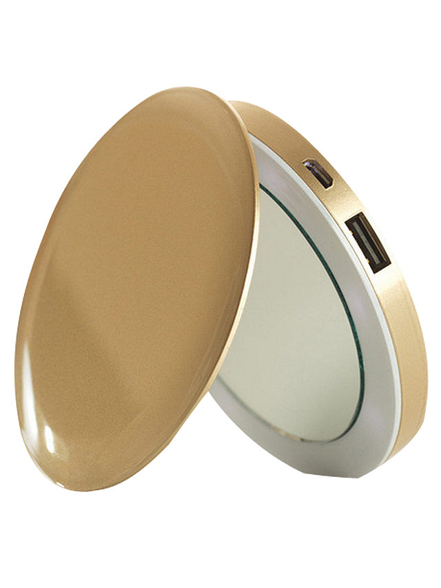 Hyper Pearl Mirror and USB Battery Pack, 3000mAh, Gold