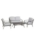John Lewis Marlow Aluminium 4 Seater Garden Lounge Set, Black/Grey