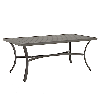 John Lewis Marlow Aluminium 6 Seater Dining Table, Black / Grey
