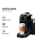 Nespresso CitiZ Coffee Machine with Aeroccino Milk Frother by Magimix, Black