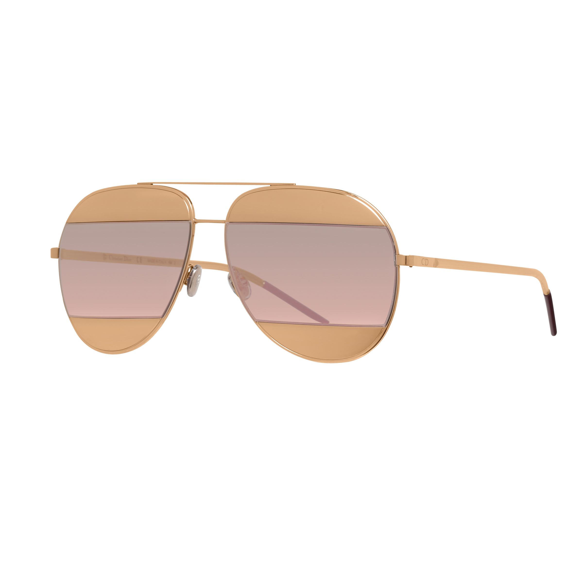 Dior Diorsplit1 Aviator Sunglasses, Gold/Blush at John Lewis & Partners