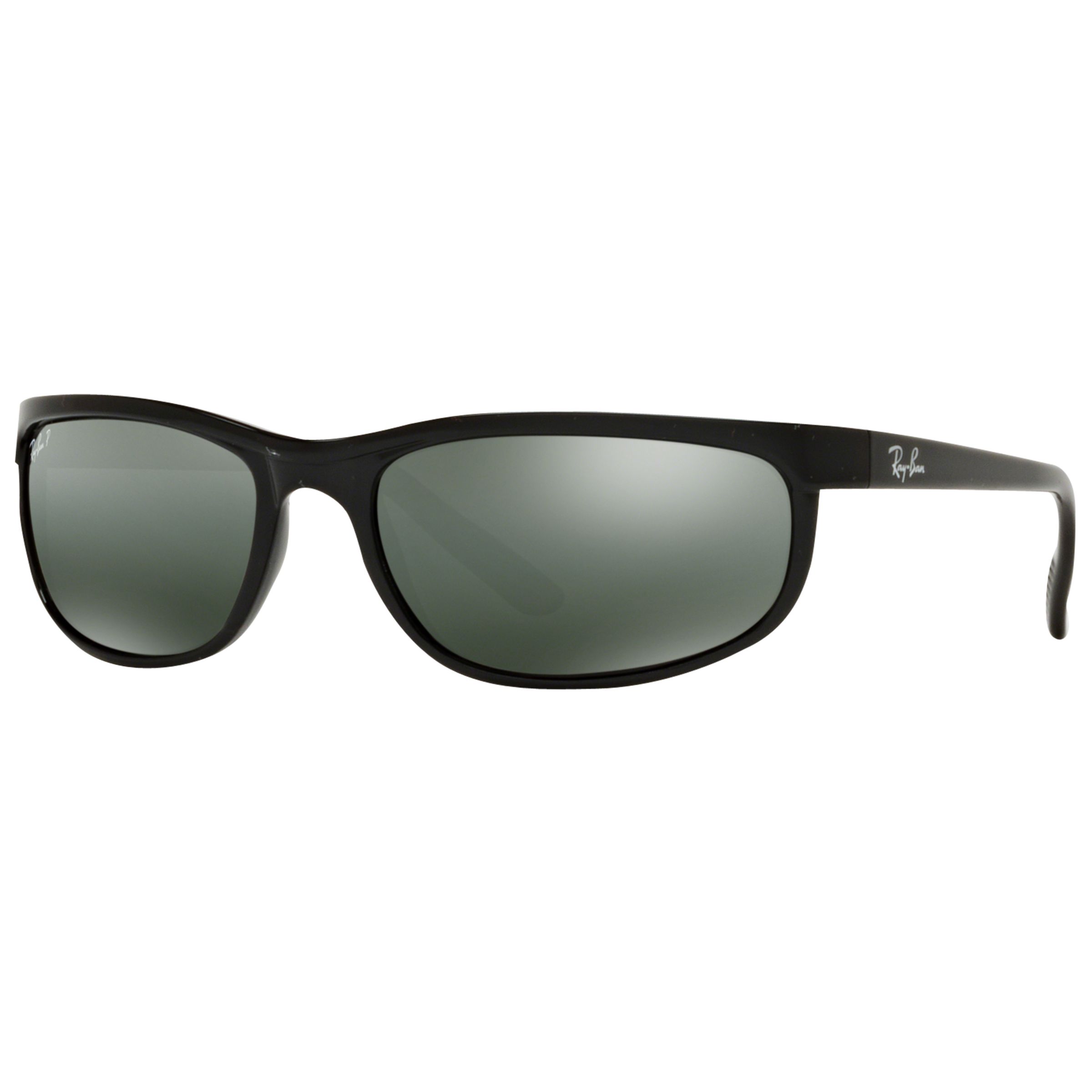 Ray Ban Rb27 Predator 2 Polarised Rectangular Sunglasses Black Grey Mirror
