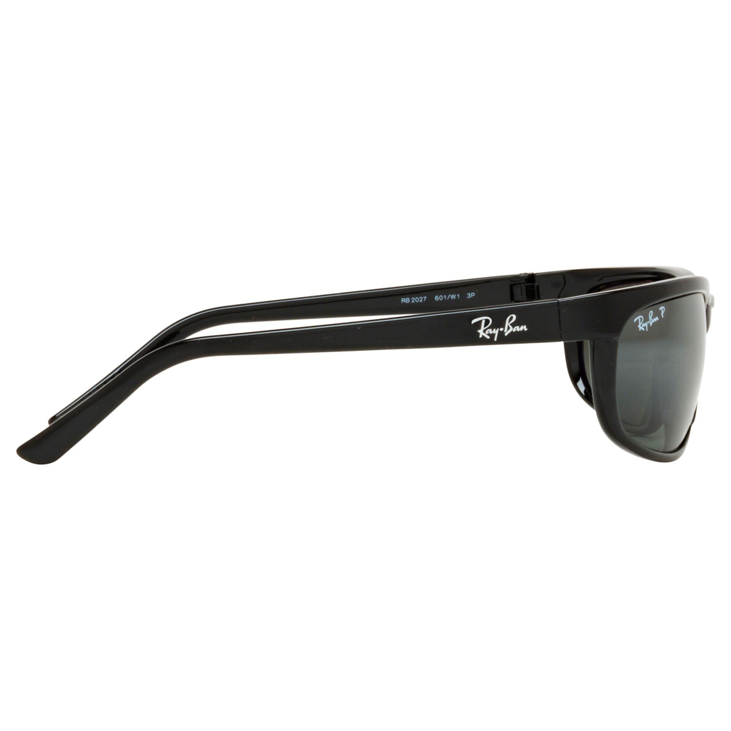 Ray Ban Rb27 Predator 2 Polarised Rectangular Sunglasses Black Grey Mirror At John Lewis Partners