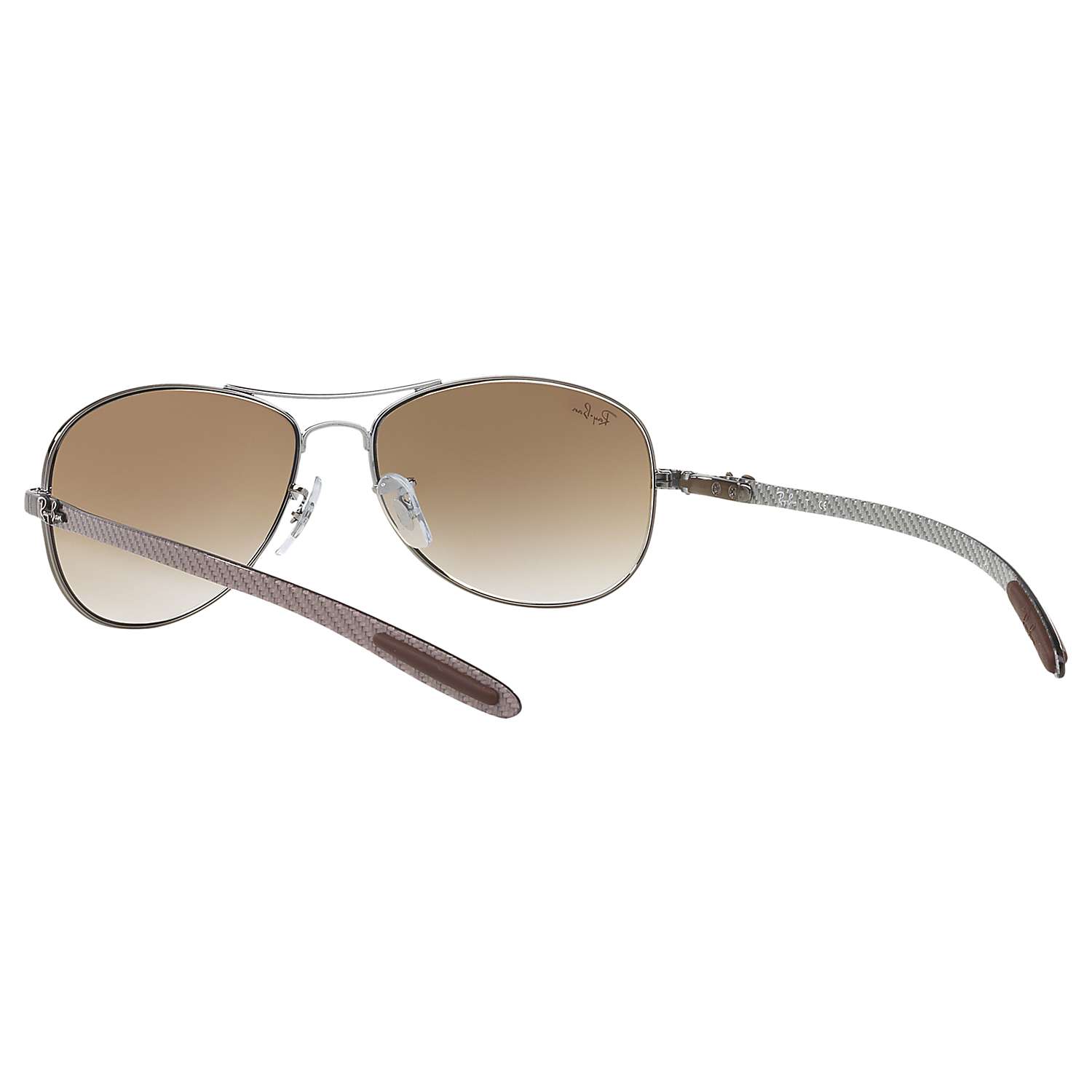Buy Ray-Ban RB8301 Aviator Sunglasses, Silver/Brown Gradient Online at johnlewis.com