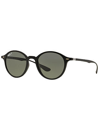Ray-Ban RB4237 Polarised Oval Sunglasses, Black/Grey