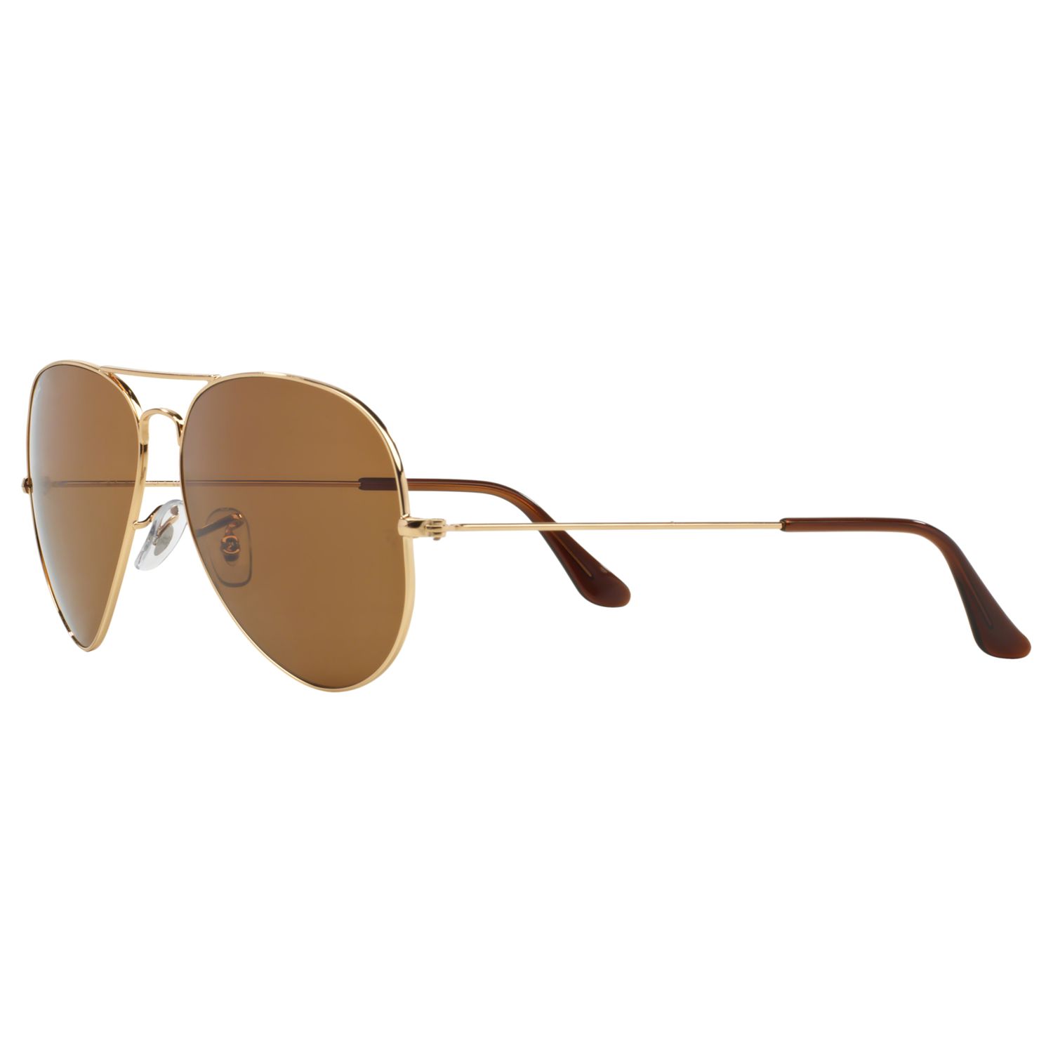 Ray-Ban RB3025 Iconic Aviator Sunglasses, Gold/Brown at John Lewis ...