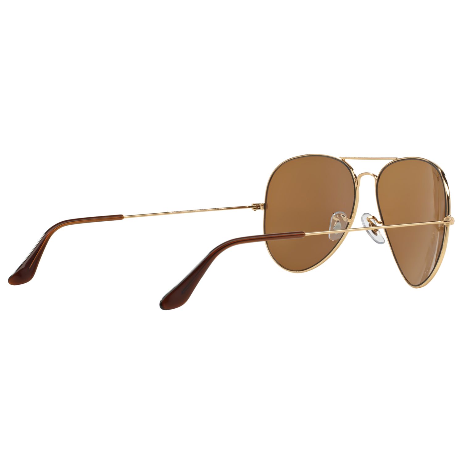 Ray-Ban RB3025 Iconic Aviator Sunglasses, Gold/Brown at John Lewis & Partners