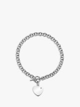 Andea Sterling Silver Hook Open Bangle, Silver at John Lewis & Partners