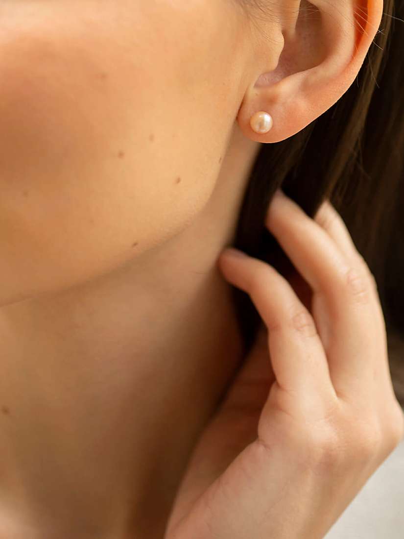 Buy Claudia Bradby Freshwater Pearl Button Stud Earrings, 7mm Online at johnlewis.com
