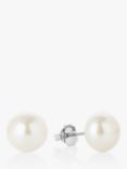 Claudia Bradby Freshwater Pearl Button Stud Earrings, 9-10mm, White