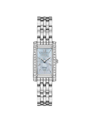 Citizen EX1470-60D Women's Silhouette Crystal Bracelet Strap Watch, Silver/Blue
