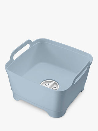Joseph Joseph Wash & Drain Washing-Up Bowl, Blue/Grey