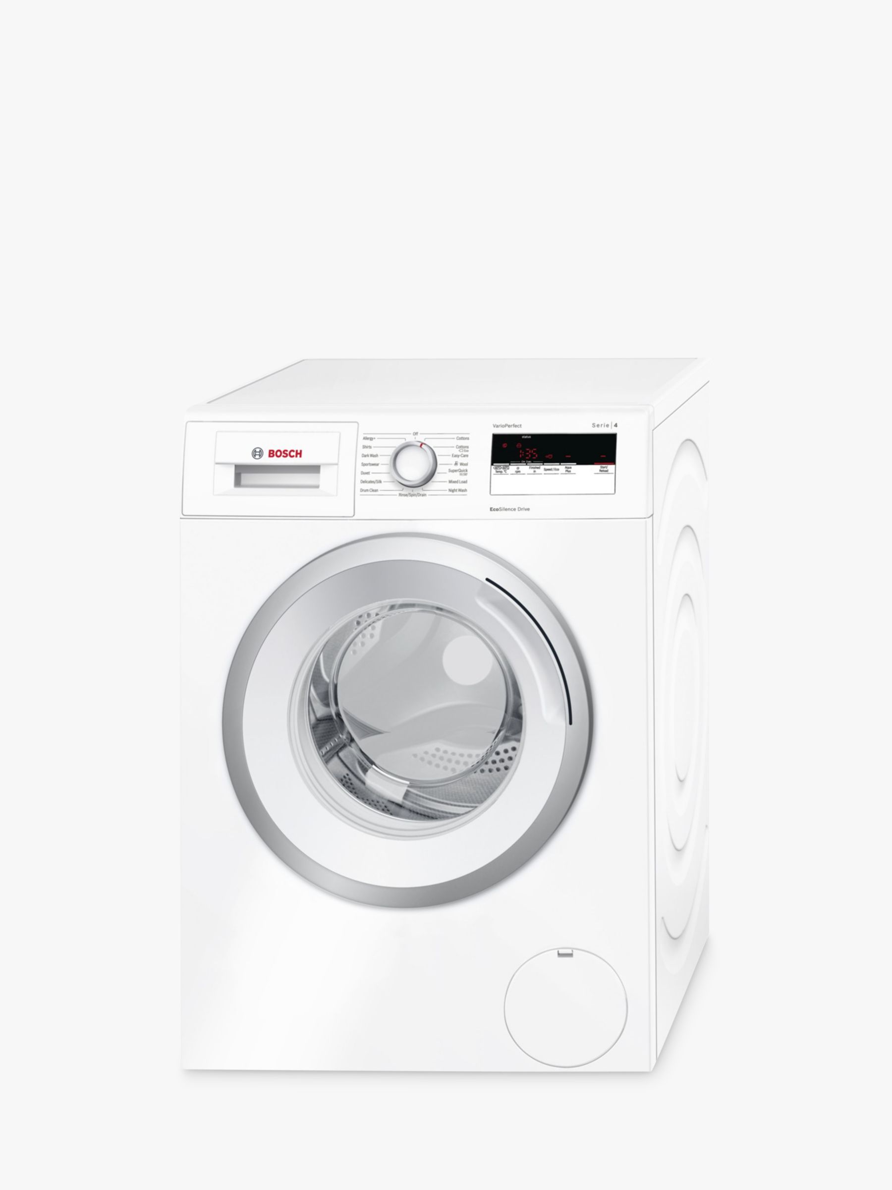 Bosch WAN28100GB Freestanding Washing Machine, 7kg Load, A+++ Energy Rating, 1400rpm Spin, White