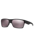 Oakley OO9189 Two Face Prizm Daily Polarised Square Sunglasses, Black Grey/Mirror Grey