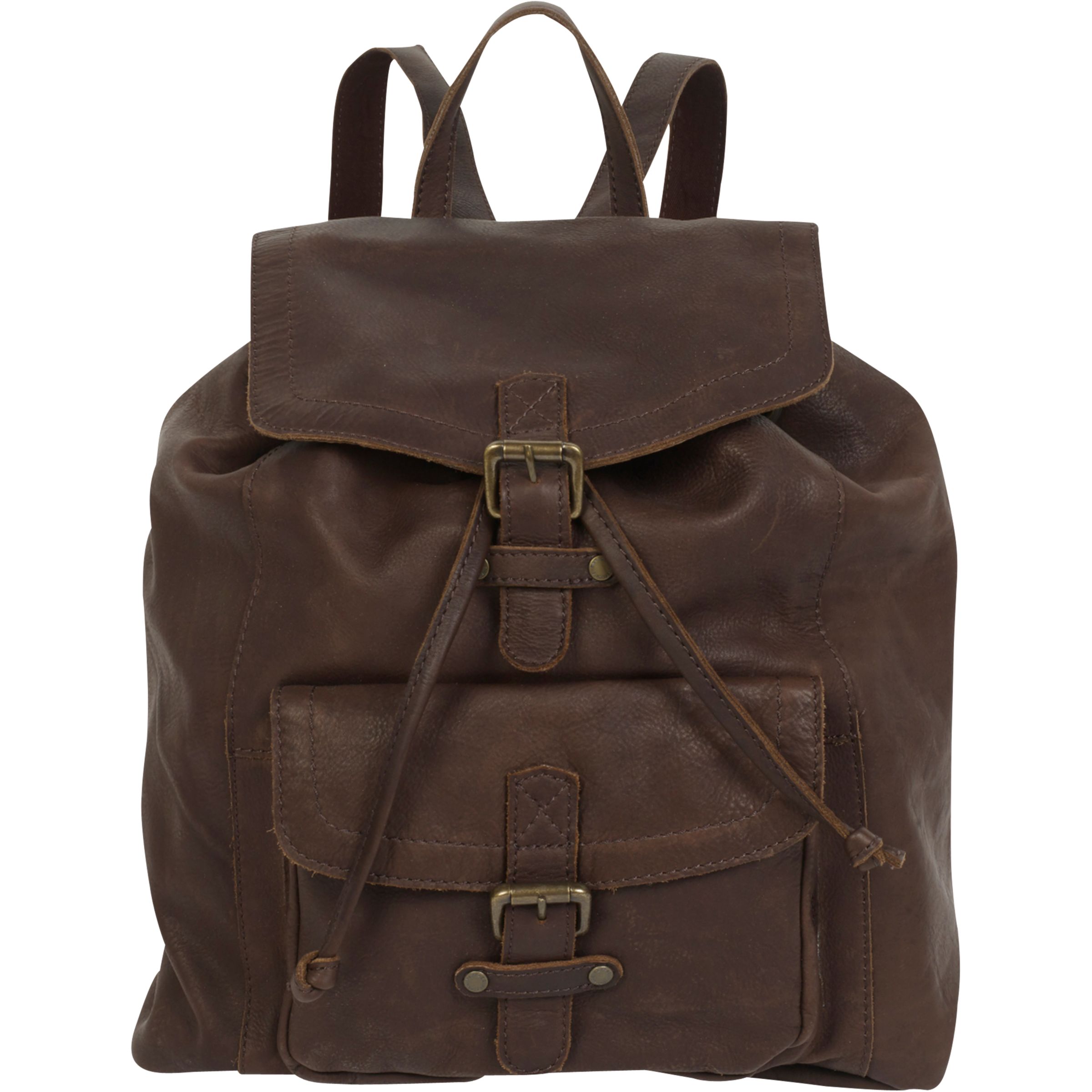 fat face leather backpack