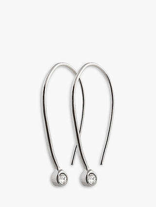 DYRBERG/KERN Swarovski Crystal Hook Earrings, Silver