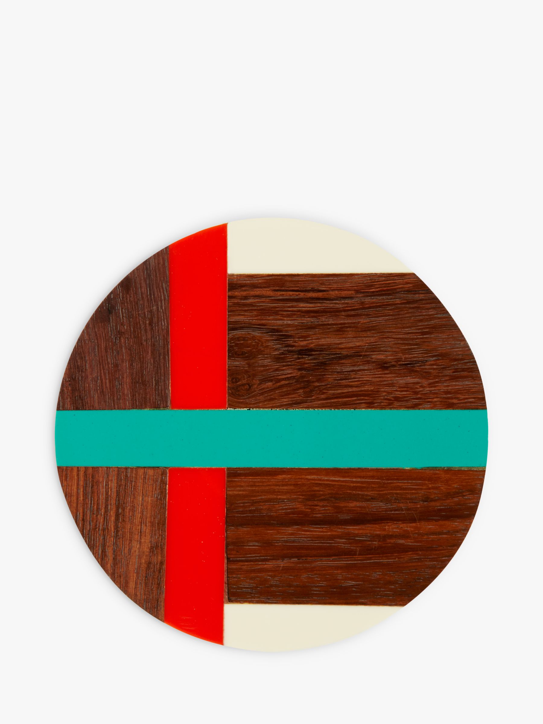 John Lewis & Partners Patterned Wood Coasters, Set of 4