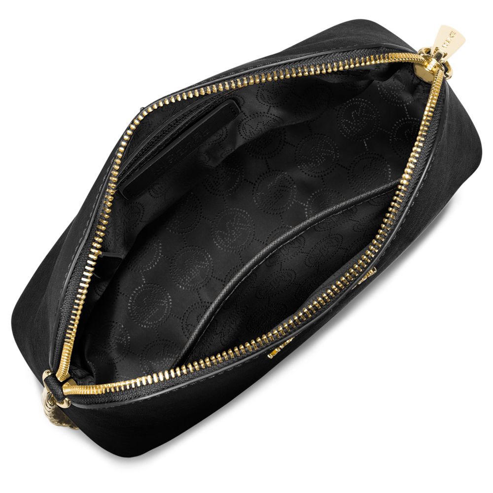 MICHAEL KORS Cindy Black Leather Dome Crossbody Bag