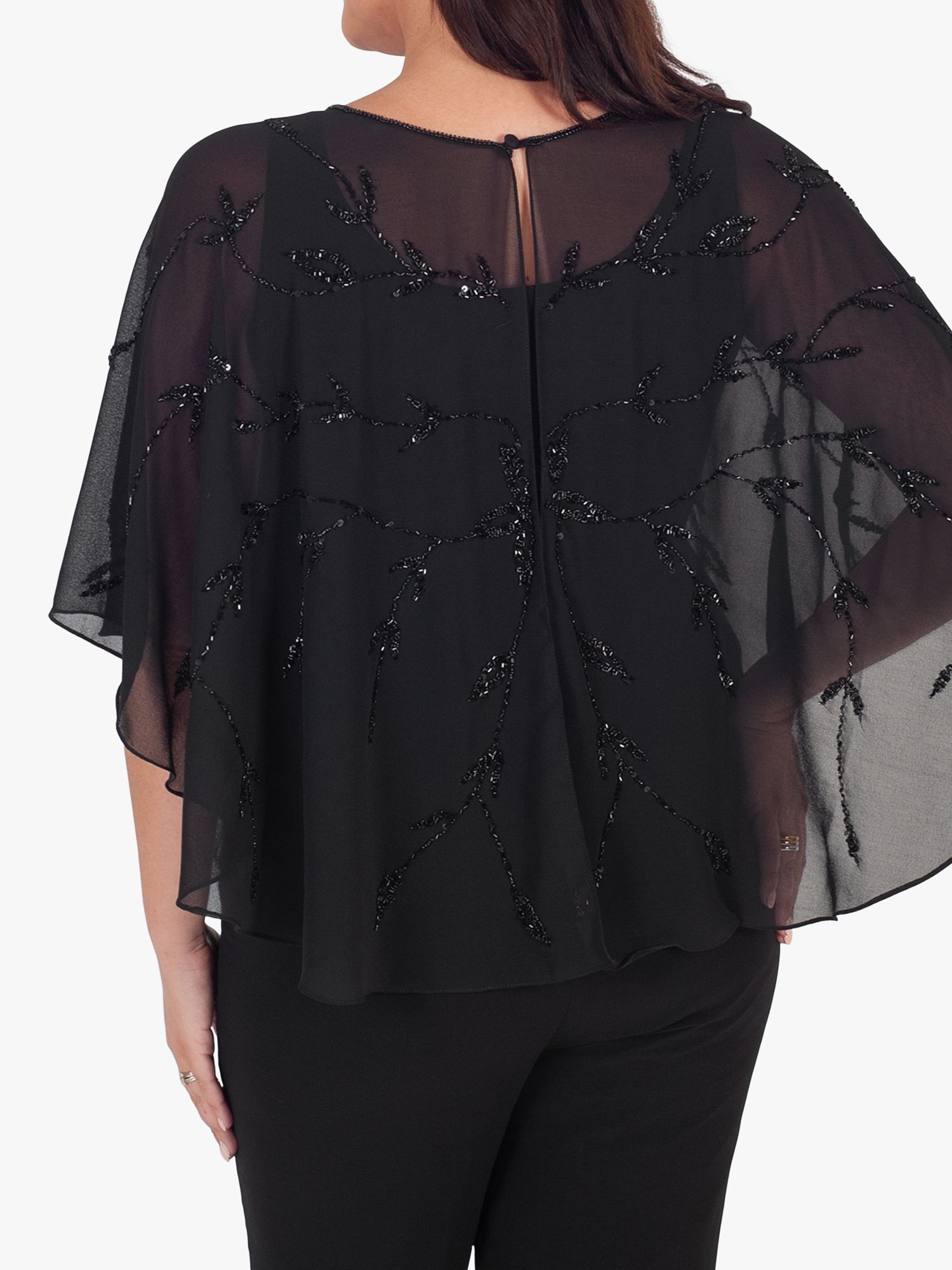 Chesca Beaded Cape, Black at John Lewis & Partners