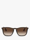Ray-Ban RB4187 Chris Square Sunglasses, Tortoise/Brown Gradient