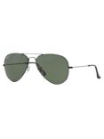 Ray-Ban RB3025 Polarised Aviator Sunglasses, Black