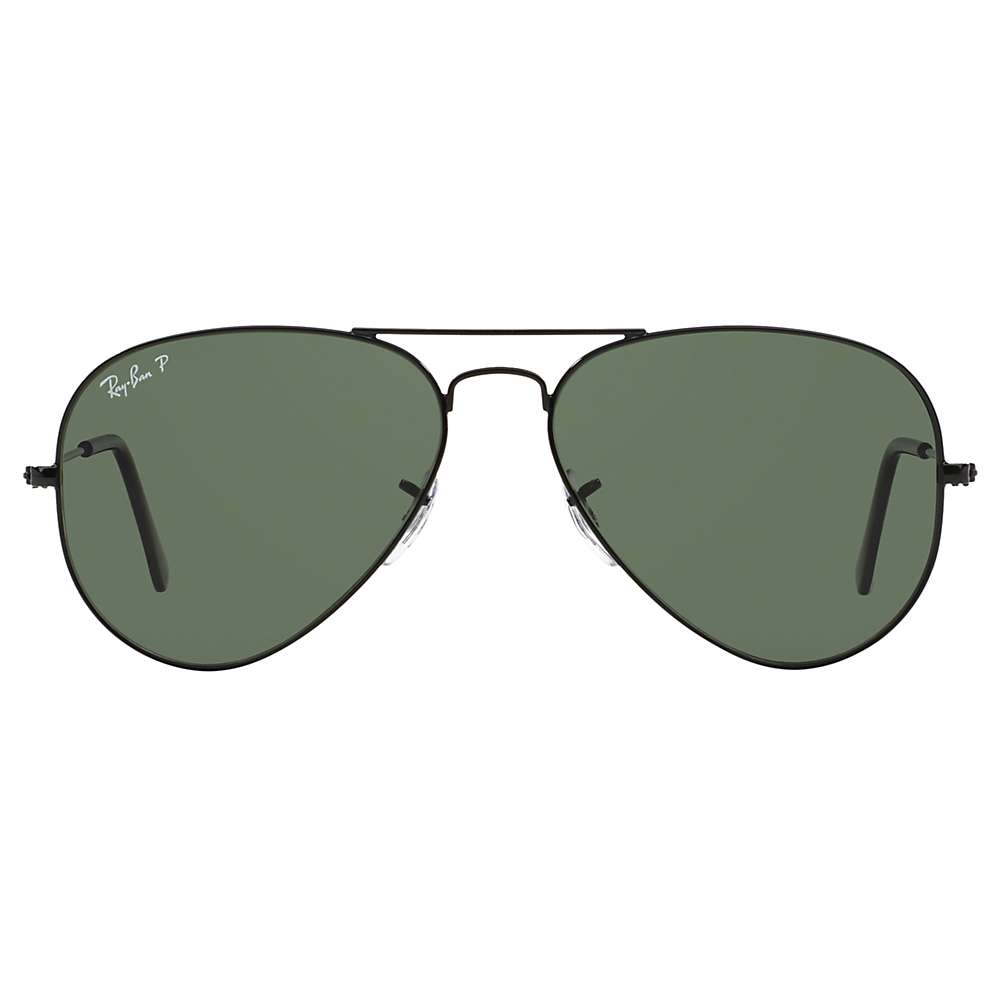 Buy Ray-Ban RB3025 Polarised Aviator Sunglasses, Black Online at johnlewis.com