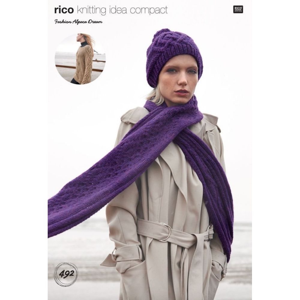 Rico Design Ladies Cable Jumper Fashion Alpaca Dream Knitting Pattern 475 