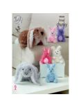 King Cole Tinsel Chunky Rabbit Plush Knitting Pattern, 9050