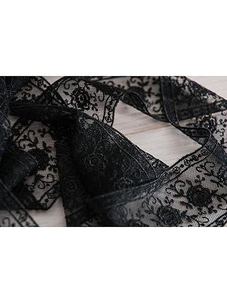La Stephanoise Floral Embroidered Lace Trimming, 50mm, Black