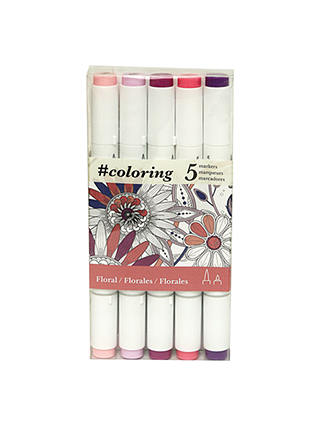 Johanna Basford Secret Garden Colouring Marker Pens, Pack of 5, Floral