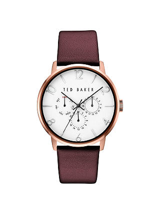 Ted Baker Men's James Chronograph Day Date Leather Strap Watch