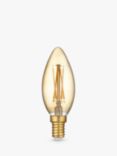 Calex 3.5W SES LED Dimmable Filament Rustic Candle Bulb, Gold