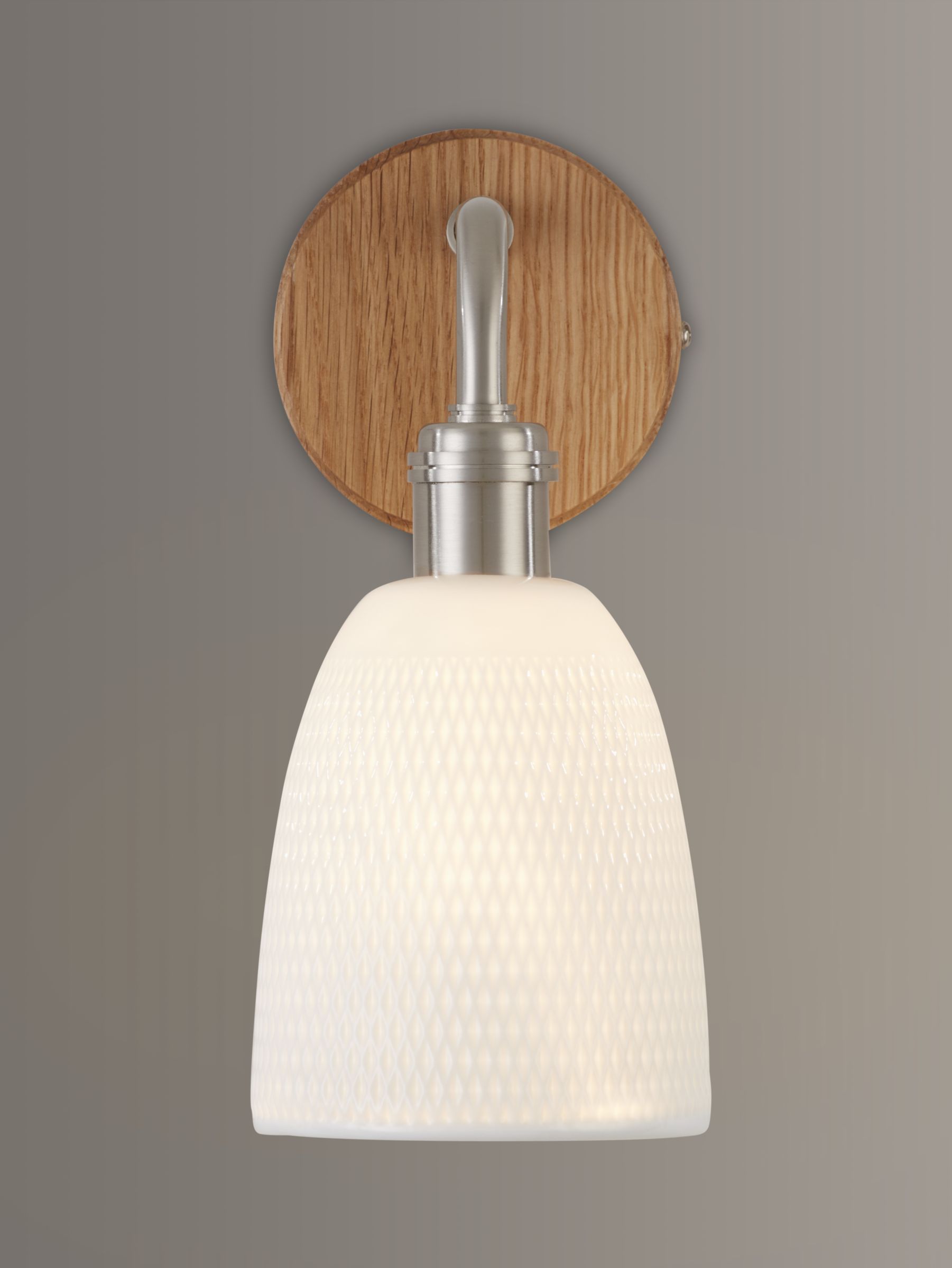 Photo of John lewis fitcham wood and ceramic wall light white