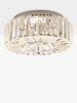 John Lewis & Partners Esme Crystal Flush Ceiling Light, Chrome