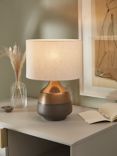 John Lewis & Partners Delaney Metallic Glaze Ceramic Table Lamp, Bronze