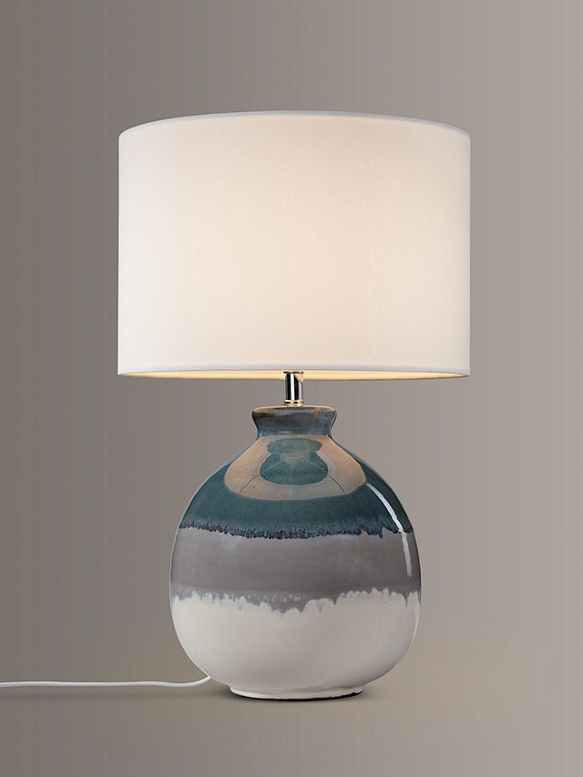John Lewis Martha Ceramic Table Lamp, Blue/Green