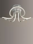 John Lewis Ora Semi Flush LED Ceiling Light, Silver/Metallic